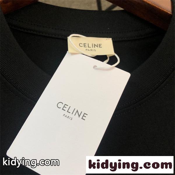 高品質CELINE セリーヌtシャツコピー2026春夏定番アイテムシンプルデザインユニセックス-5