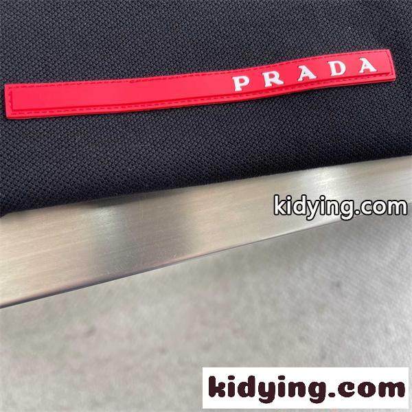 プラダ コピー PRADA 半袖ポロシャツ ジップ ワンポイント シンプル 上品 ストレッチ素材-5