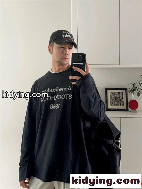 秋冬 厳選 マルチカラー ロゴ ACNE STUDIOS アクネ ストゥディオズ コピー ロングTシャツ 実用的-3