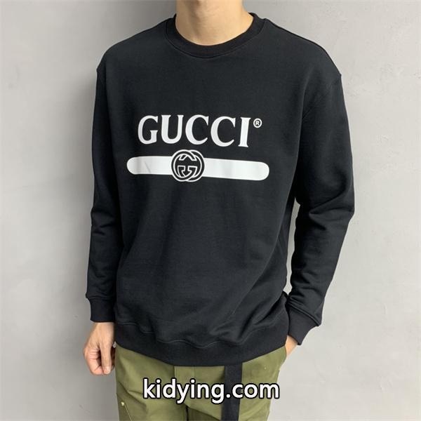 モノクロロゴ ホワイト グッチ GUCCI スーパーコピー パーカー ユニセックス ミニマル 2025秋冬コーデ-1