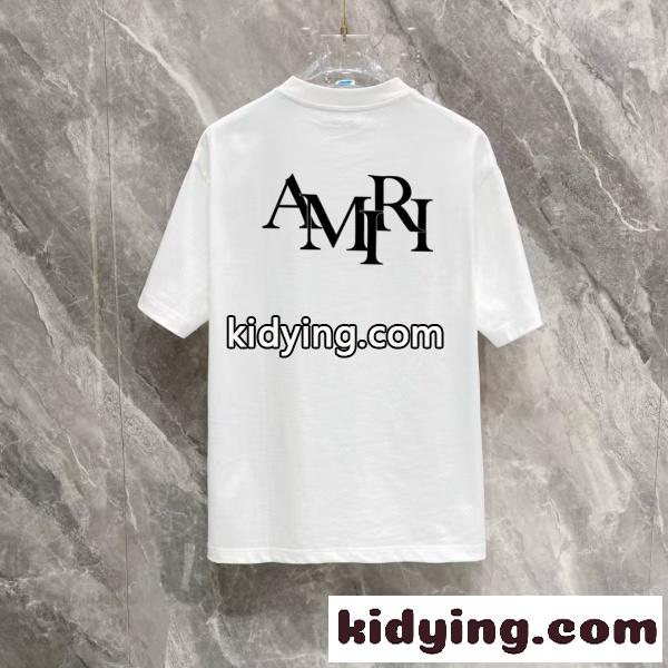 AMIRI アミリ 2026新作 オーバーサイズ 半袖Tシャツ ビッグロゴ バックプリント 重磅コットン 着映え 人気上昇中 男女兼用-6