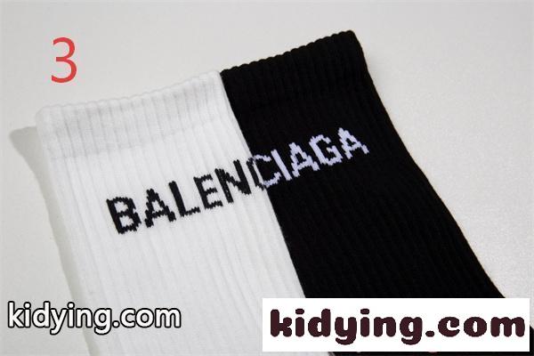 Balenciaga ロゴソックス 2足セット ブラック ホワイト ミドル丈 リブ 靴下 カジュアル バレンシアガ-4
