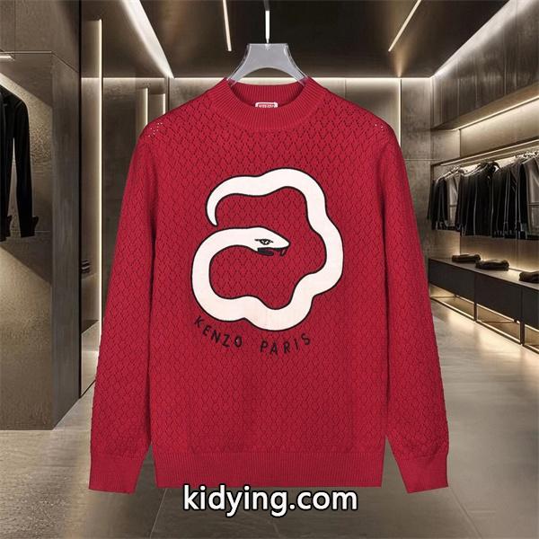 レッド 蛇×花柄アイコンブランドプリント セーター ケンゾー KENZO コピー 秋冬 着心地抜群 注目-0