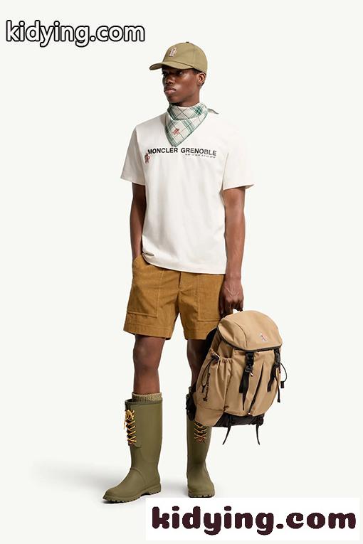 ホワイト ブラック 半袖Tシャツ MONCLER GRENOBLE モンクレール グルノーブル コピー 胸元ロゴプリント クルーネック シンプルカジュアル-2