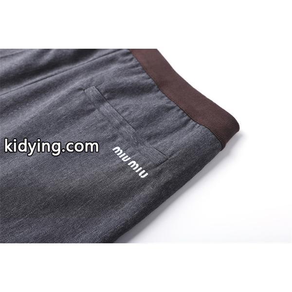 MIUMIU ミュウミュウ コピー 025秋冬 落感 グレー ワイドパンツ 上質 お洒落-6