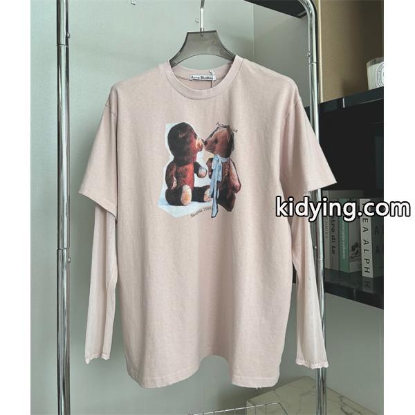 Acne Studios コピー 激安 アクネステュディオズ テディベアプリント ロングスリーブTシャツ メンズ レディース兼用 長袖 カジュアル トップス 春秋新作 かわいい-1