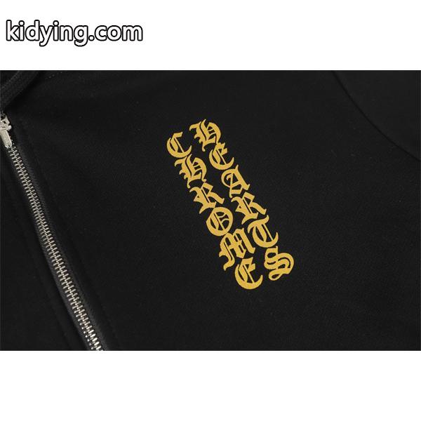 クロムハーツ コピー Chrome Hearts パーカー 数量限定！ ブラック ゴールド 重厚スタイル モード系 2025秋冬対応-2