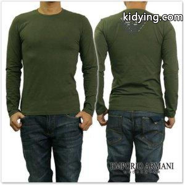 EMPORIO ARMANI UNDERWEAR エンポリオアルマーニアンダーウェア メンズクルーネックロングTシャツ 111023 7A725 ミリタリーグリーン :EU17FW127:TRE STYLE - 通販ショッピング-0