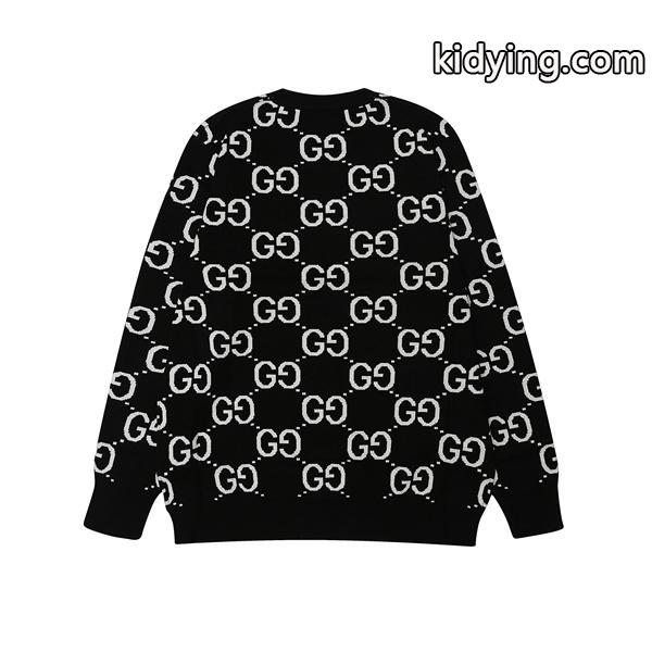 2025秋冬 高級暖か ネイビー GG総柄 GUCCI ニットセーター 大人上品 グッチ コピー-2