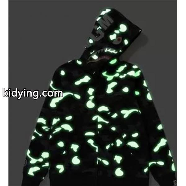 ブラック カモフラージュ シャーク 連帽 ジップアップ ベイプ BAPE 偽物 秋冬 個性 トレンディ-4