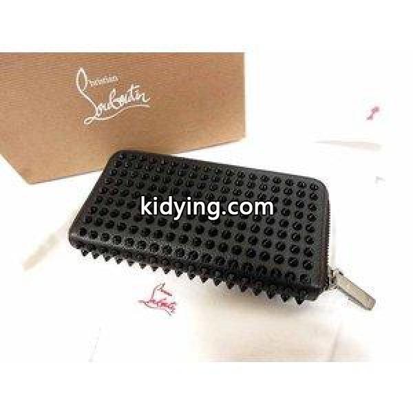クリスチャンルブタン Christian louboutin 1165044 パネトーネ スパイクスタッズ ラウンドファスナー 長財布 販売 通販-0