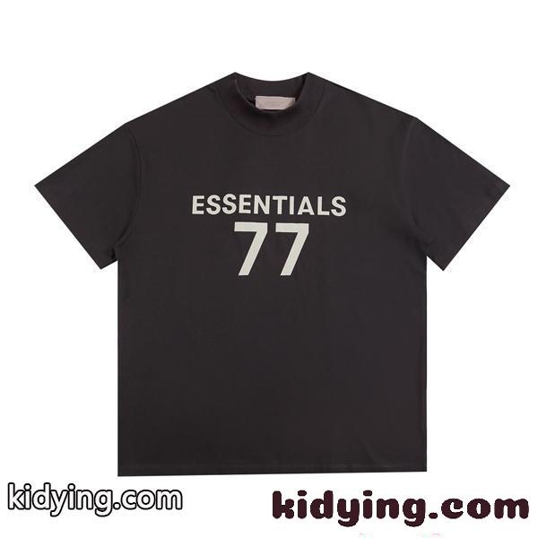 半袖Tシャツ 数字プリント ESSENTIALS カップルコーデ対応 ビッグサイズ ストリート エッセンシャルズ コピー-3