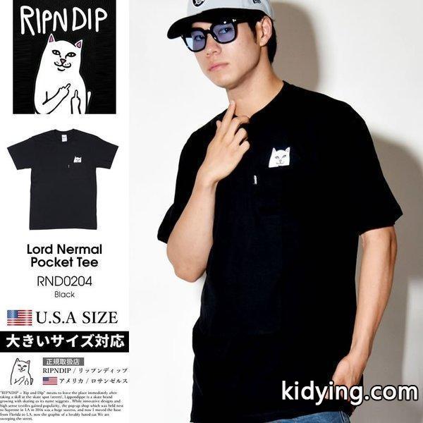 RIPNDIP リップンディップ Tシャツ メンズ 半袖 胸ポケット 猫 キャット RND0204 黒 スケートボード スケーター ストリート ブランド :rdtt012-2a:DJドリームス ストリート系 メンズ - 通販ショッピング-0