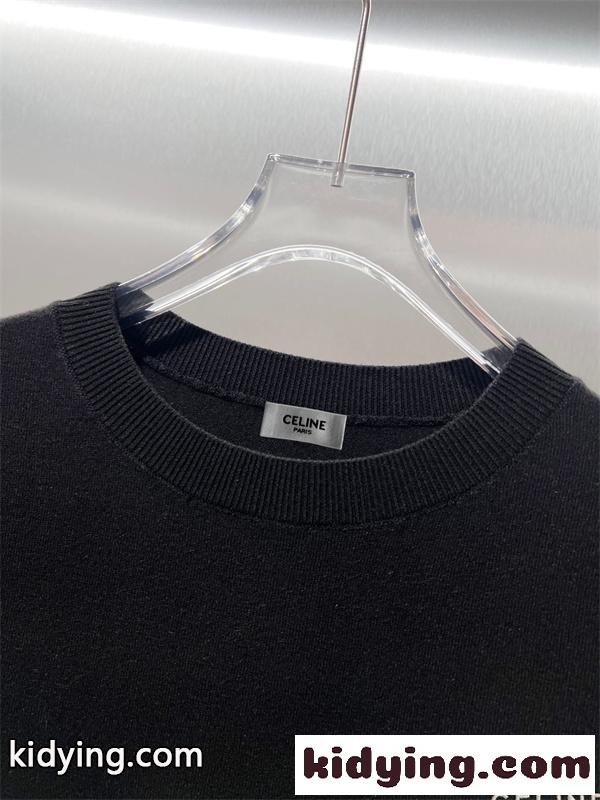 サマーニット風 ロゴワンポイント クルーネック きれいめカジュアル CELINE セリーヌ コピー 半袖Tシャツ-7