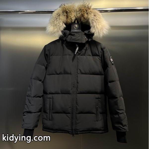 2025秋冬 ダークグレー ファーフード防寒ショートダウン カナダグース Canada Goose コピー-0