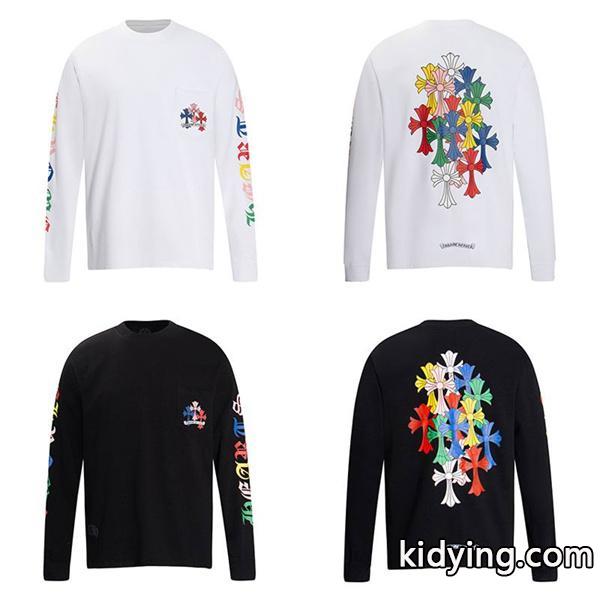 CHROME HEARTS コピー マルチクロス カラーアレンジ 長袖Tシャツ アートモチーフデザイン クロムハーツ-3