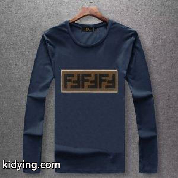 限定セール本物保証カジュアルストレッチロングtシャツフェンディ tシャツ 激安遊び心満載豊富なサイズ展開5色可選-3
