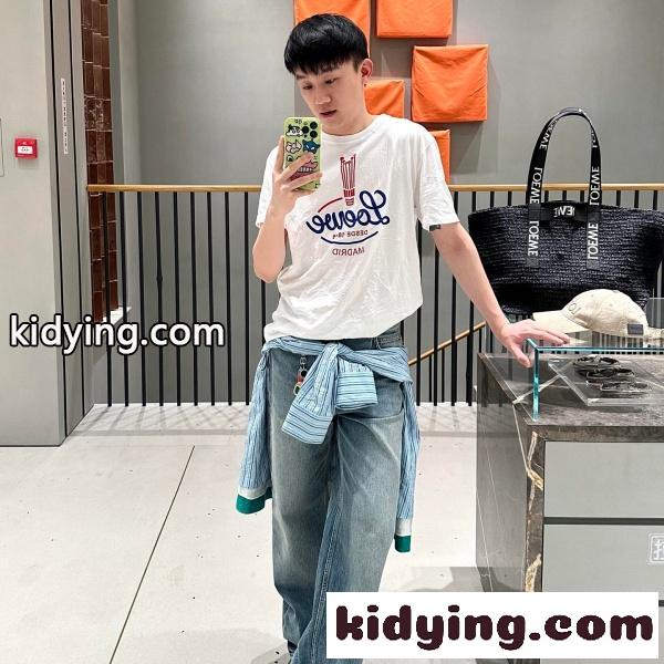 LOEWE コピー ロエベ マドリードロゴプリント 半袖Tシャツ ヴィンテージサインデザイン リラックスフィット 2026新作-4