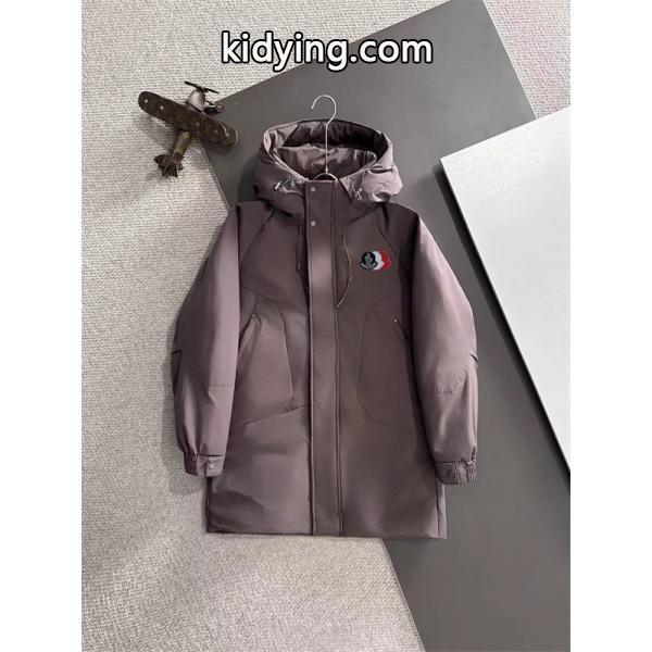 ブラック MONCLER ロング ダウン 連帽 ロゴ 秋冬長期着用 モンクレール 高品質 偽物コート レディース-1