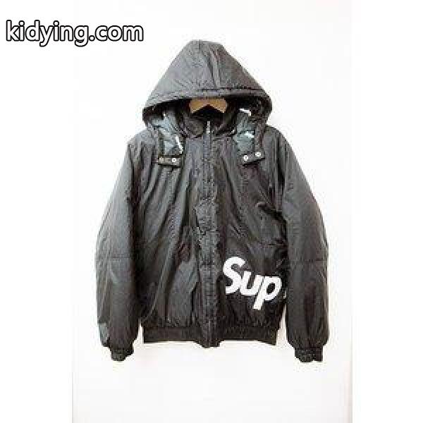 シュプリーム SUPREME 16AW Sideline Side Logo サイドライン ロゴ パーカー ダウン ジャケット 黒ブラック メンズ 通販-0