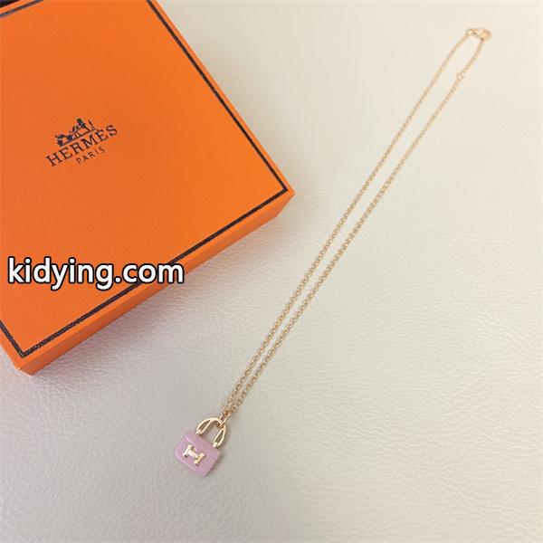 ピンクエナメルバッグ H エルメス スーパーコピー HERMES ネックレス 高品質アクセサリー-3
