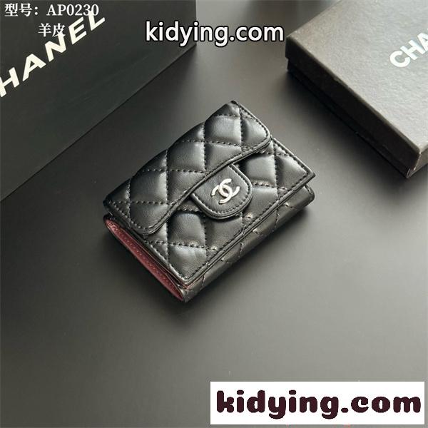 CHANEL シャネル コピー レディース 三つ折り財布 ゴールドロゴ 高級感仕上げ-1