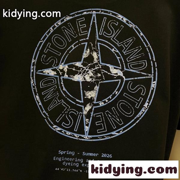 STONE ISLAND コピー ストーンアイランド バックコンパスグラフィックTシャツ ヴィンテージプリント 半袖カットソー 2026新作 人気モデル-9