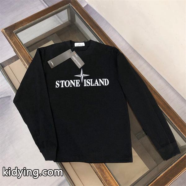 ストーンアイランド コピー パーカー 人気 シンプルロゴ 上質 ブラック おしゃれ STONE ISLAND-0