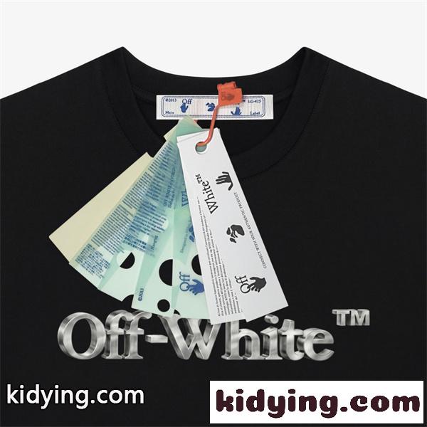 胸元ロゴ入り きれいめカジュアル 普段使い OFF-WHITE オフホワイト コピー カットソー 好評モデル-5