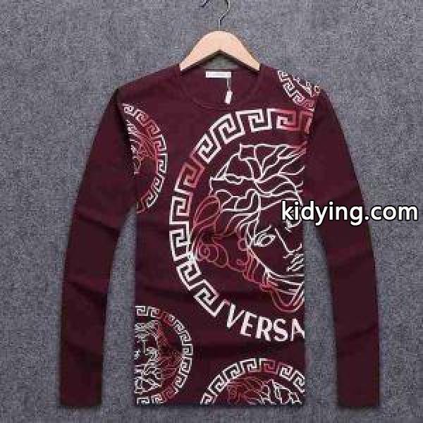 ストリートファッションヴェルサーチメンズ 長袖ＴシャツVERSACEプリントカットソーインナー-0