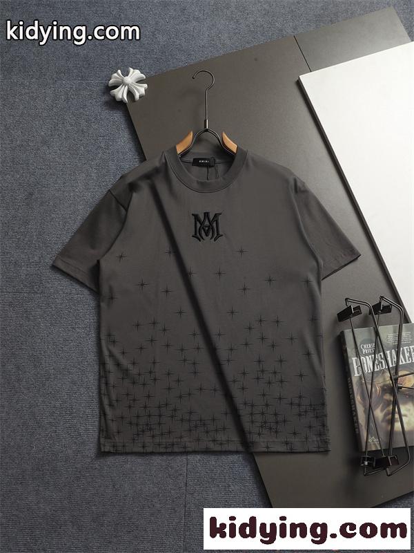 AMIRI Tシャツ ブラック 半袖 星柄グラデーション ストリート映え アミリ コピー 個性派-1