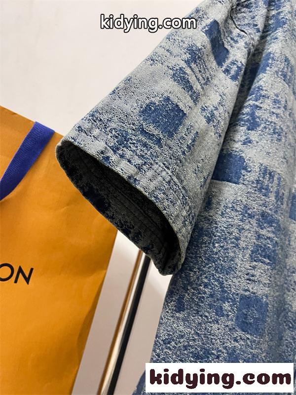 2026大人気ルイビトンコピーLOUIS VUITTON☆☆1AJC88デニム ショートスリーブシャツ-3
