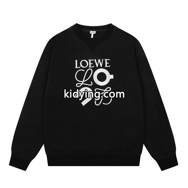 秋冬注目 ブラック スウェット 刺繍 存在感抜群 アーバン LOEWE ロエベ 偽物-1