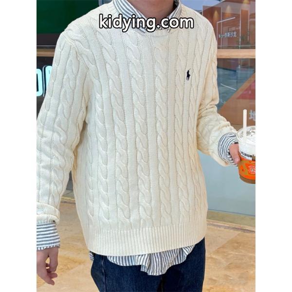 グレー 麻花纹 円领 ニットセーター ポロラルフローレン POLO RALPH LAUREN スーパーコピー 秋冬着こなし上品 定番-6