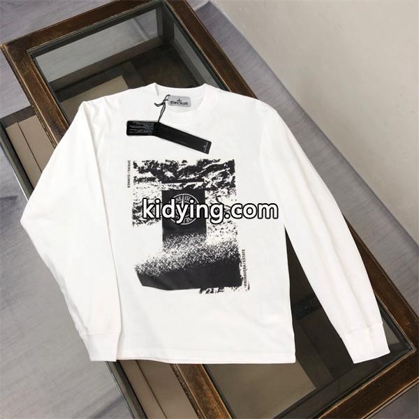 ストーンアイランド 長袖ｔシャツ偽物 トレンド グラフィックデザイン 高品質 ホワイト STONE ISLAND-0