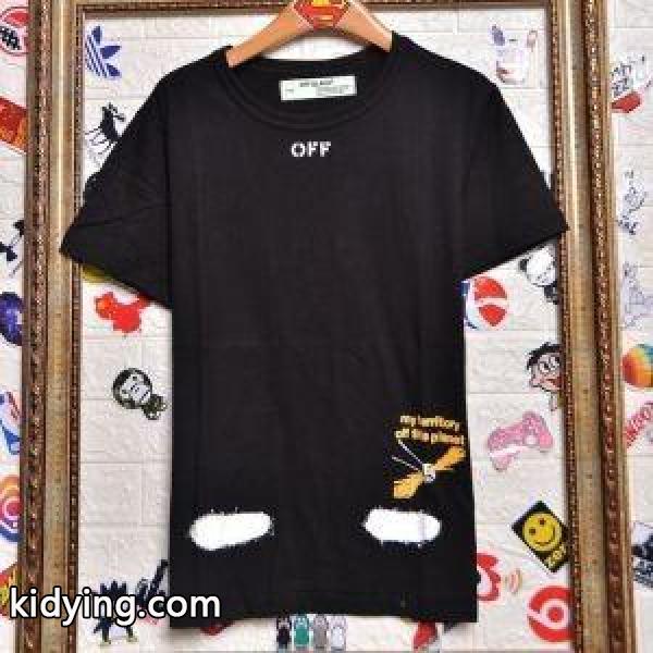 限定セール正規品保温性かわいい半袖ＴシャツOff-Whiteオフホワイト 激安合わせやすいブラックホワイトオレンジ-0