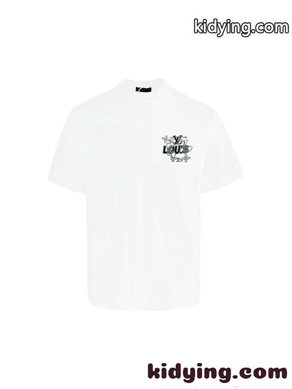 LOUIS VUITTON ルイヴィトン コピー 半袖Tシャツ プリント モダンデザイン 2026春夏新作-1