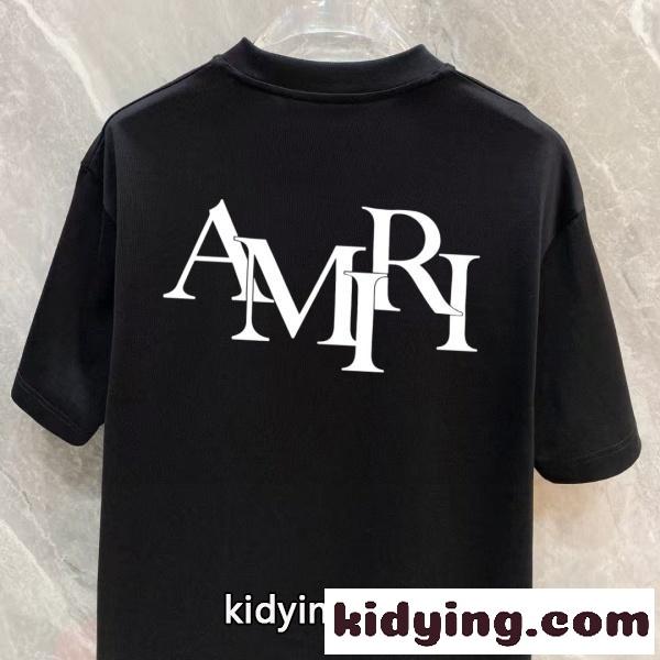 AMIRI アミリ 2026新作 オーバーサイズ 半袖Tシャツ ビッグロゴ バックプリント 重磅コットン 着映え 人気上昇中 男女兼用-3