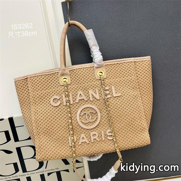 サマー草編み ロゴプレート シャネル トートバッグ スーパーコピー 1S3262 レディース クール CHANEL-0