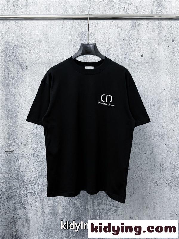清潔感 軽やか 半袖 ディオール コピー Tシャツ ホワイト ブラック 刺繍 夏 Dior メンズ 夏 カジュアル-5