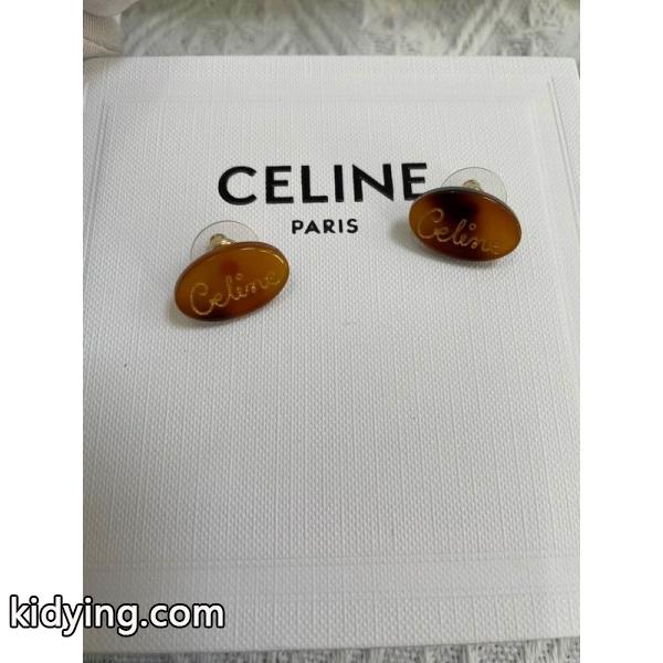 クラシックで上品な風合い セリーヌ CELINE コピー 2025秋冬新作 ロゴ エンボス オーバル ピアス-3