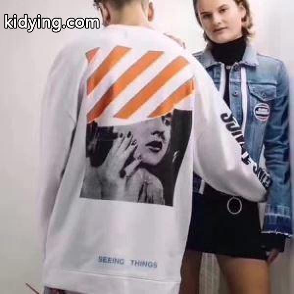 HOT人気セールOFF WHITE オフホワイトＴシャツロングＴスウェットパーカートレーナープリント長袖-0