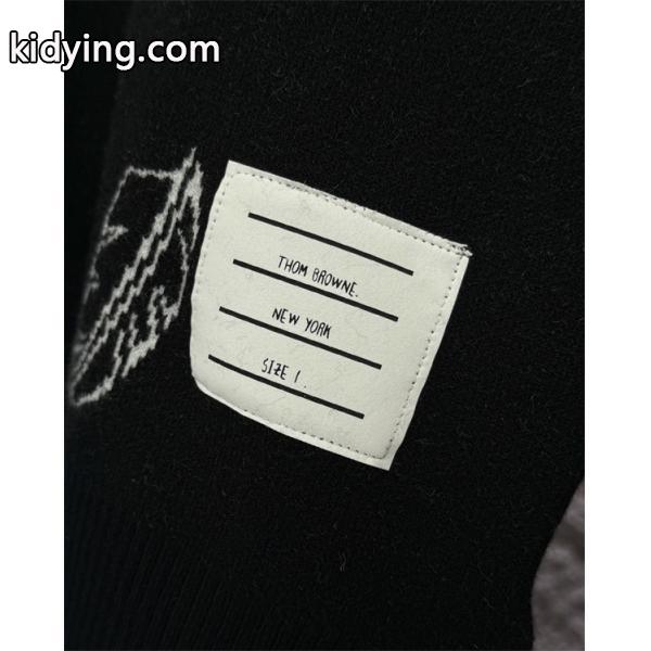 Thom Browne コピー 秋冬柔らかな トレンド グレー × ブラック 2 色 フェザー满印 セーター トムブラウン-5