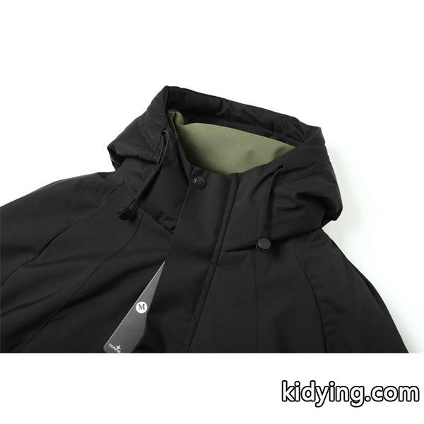 ブラック 高耐久素材 防風強化 ハイスペックフーデッド ダウンジャケット STONE ISLAND ストーンアイランド コピー-5