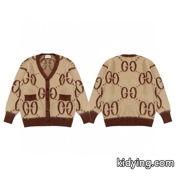 GUCCI 偽物 ソフトモヘア GGカーディガン ベージュ ブラウン ボタン ニット アウター グッチ-0