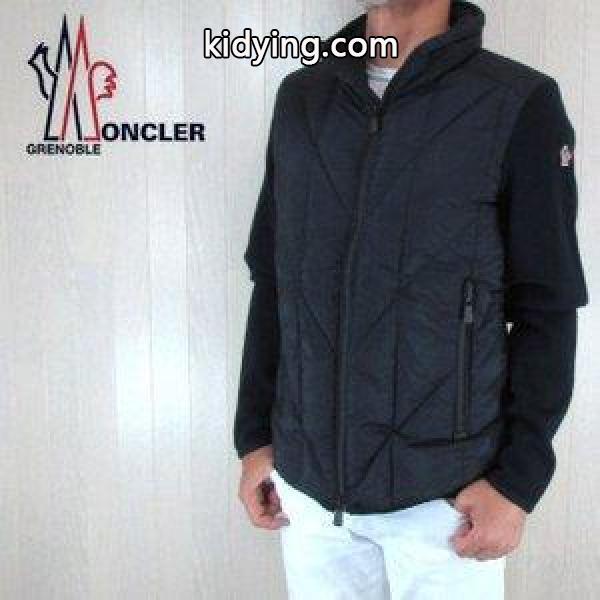 モンクレールグルノーブル MONCLER GRENOBLE メンズ ダウン ブルゾンジャケット ニット APRES-SKI / 9400900 98177 / 742 / ネイビー サイズ：L/XL :key-20180811-028-029:madoricci - 通販ショッピング-0
