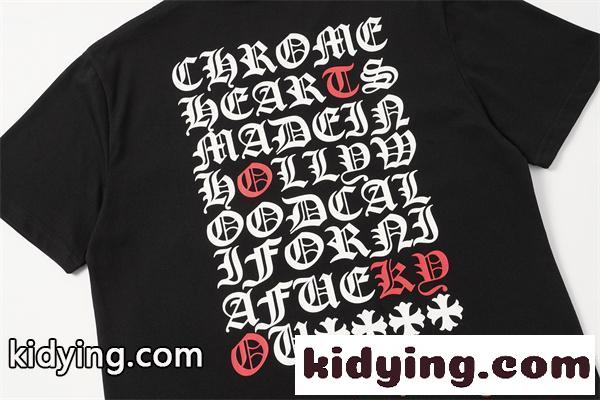 半袖Tシャツ クロムハーツ コピー メンズ レディース 胸ポケット風プリント オーバーサイズ 白 黒 ペア 夏  Chrome Hearts-7