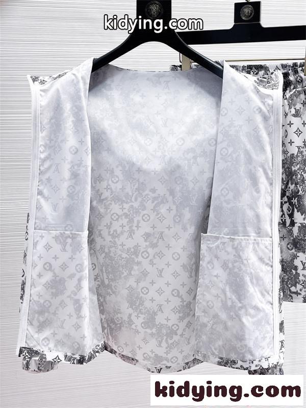 セットアップ 総柄モノトーン UVカット 防晒 薄手 海辺 ルイヴィトン コピー リゾート LOUIS VUITTON-5