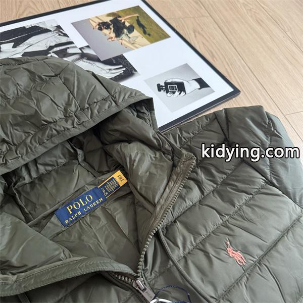 秋冬人気 カーキ フード付き Polo Ralph Lauren ポロ ラルフローレン コピー ダウンジャケット 防寒 軽量-5