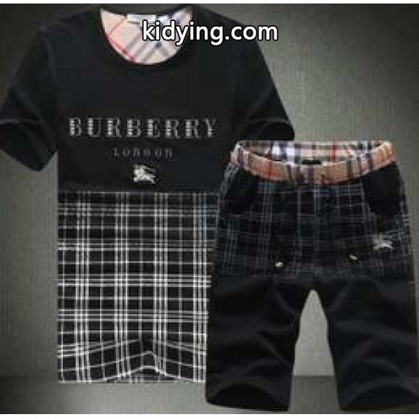 激安 ブランド 抜群の雰囲気が作れる! 2015 BURBERRY バーバリー 半袖Tシャツ 上下セット 2色可選_半袖Tシャツ_メンズファッション_スーパーコピーブランド激安通販 専門店-0